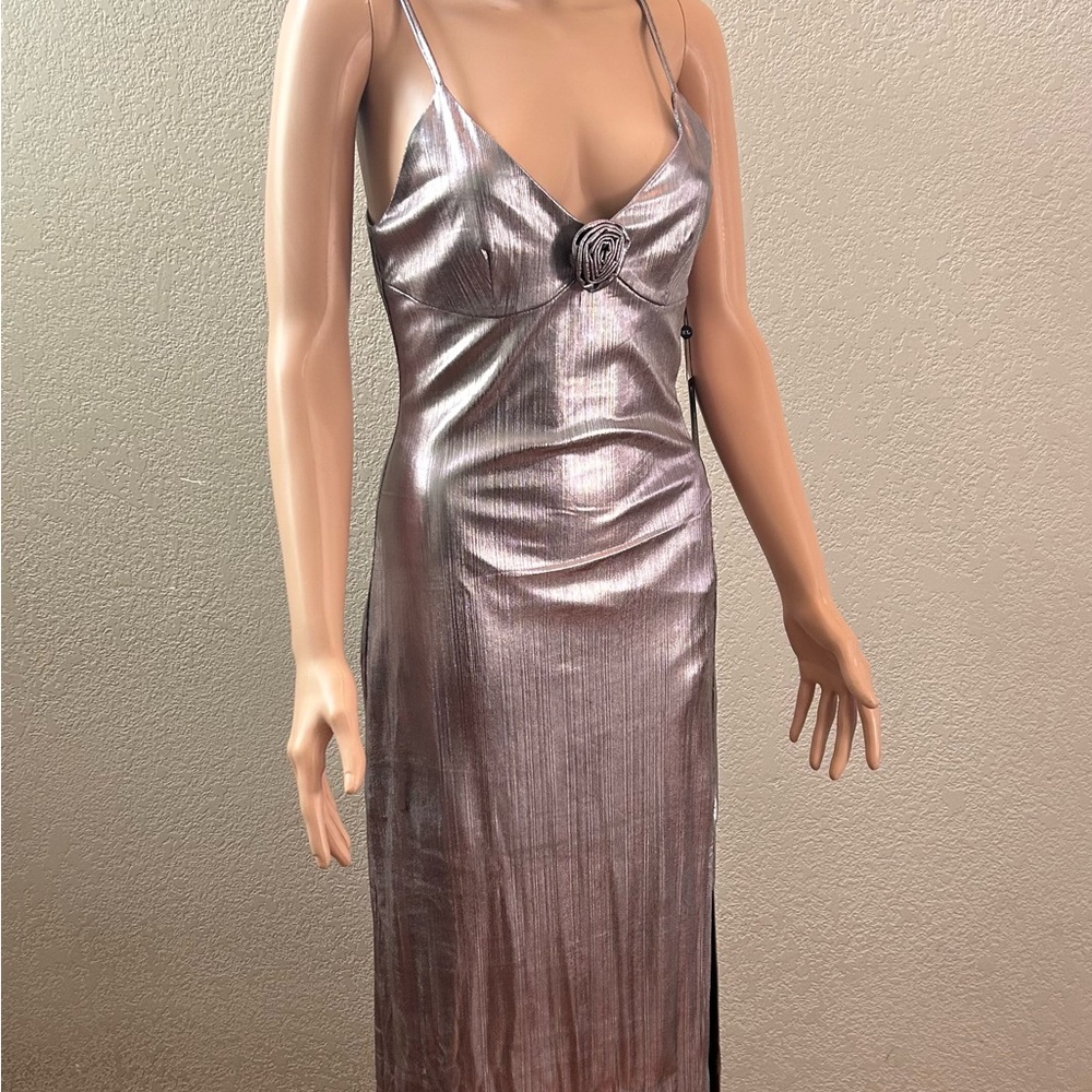 Emerson Lang Metallic look Formal Maxi Dress SZ M NWT